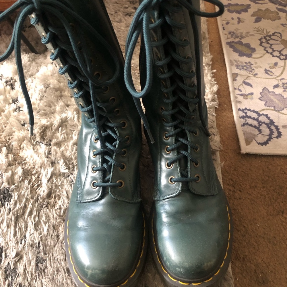 Dr. Martens Green Combat Boots